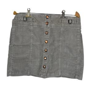Vintage Y2K Womens Gray Corduroy Skirt Sz 10 Preppy Dark Academia School Girl